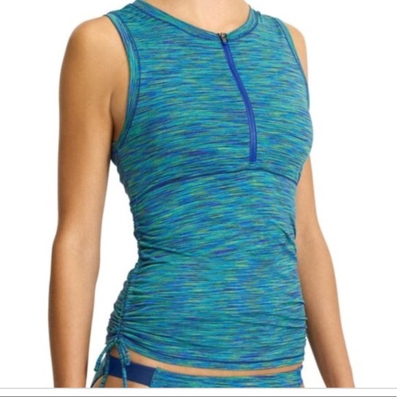 Athleta Other - Athleta Blue Green Spacedye Cinch Rashguard Tank